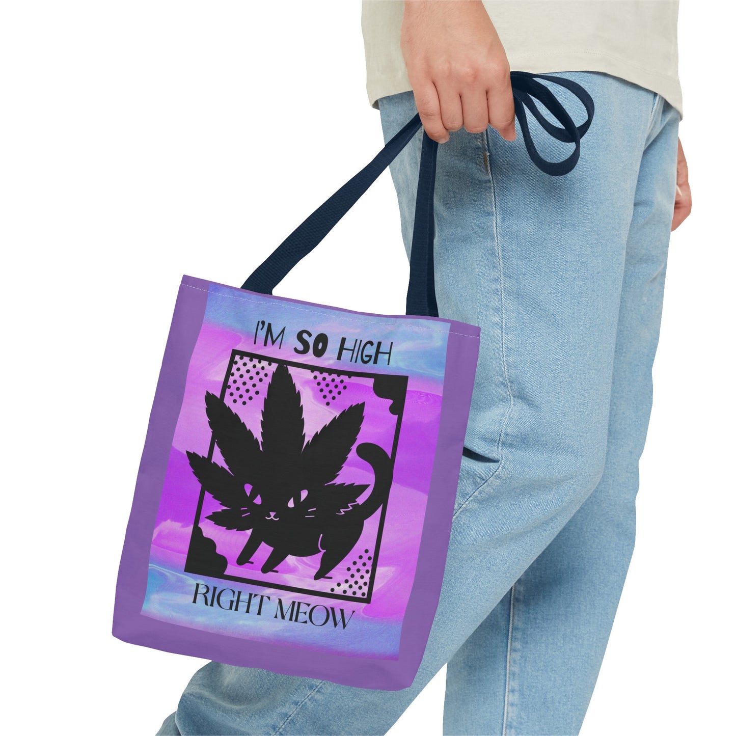 I'm So High Right Meow Tote Bag- Pawsitively Elevated