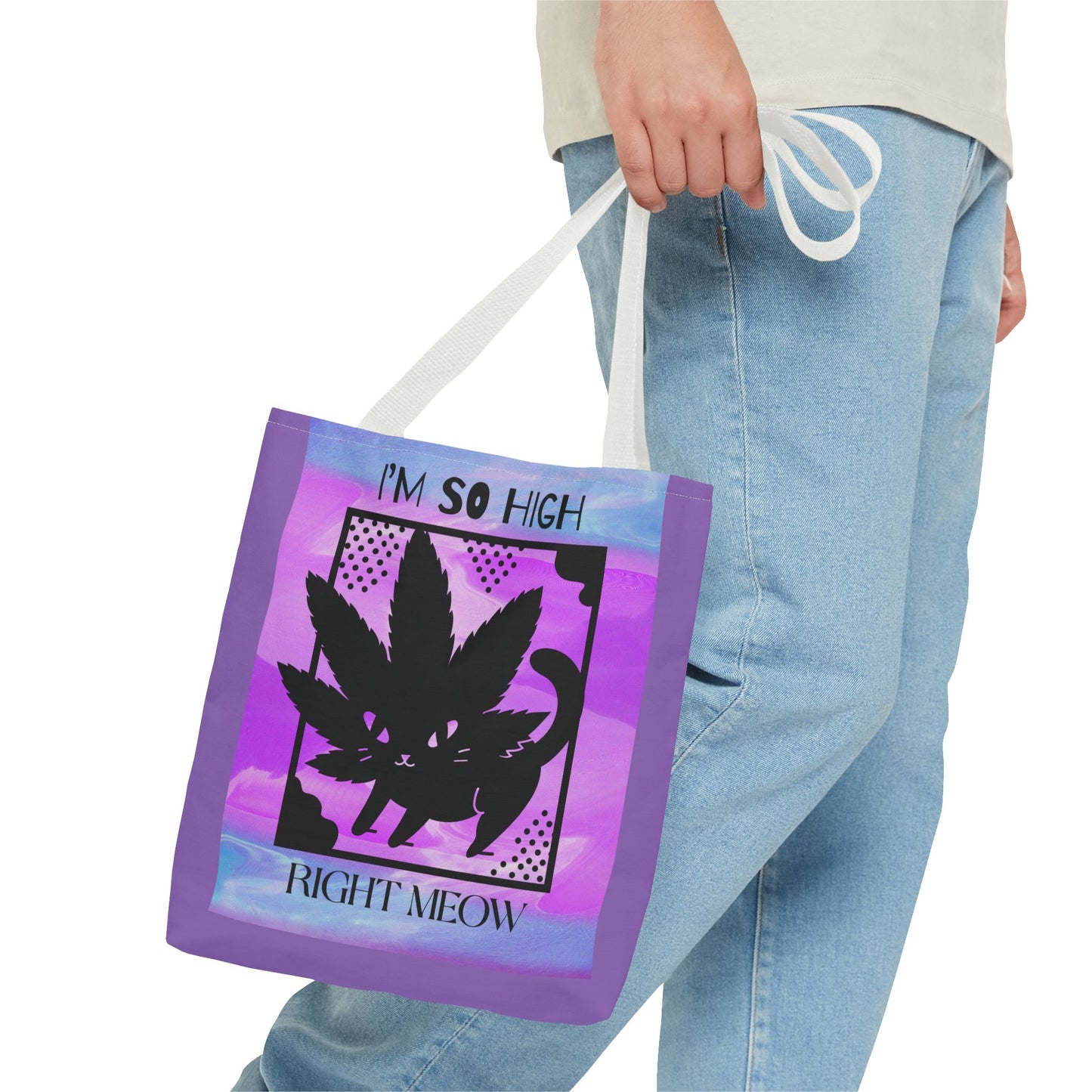 I'm So High Right Meow Tote Bag- Pawsitively Elevated