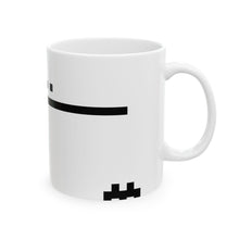 The Horizon Mug by Pixel Threads. Ceramic mug with the handle on the left., view 5