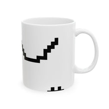 The Waveform Mug by Pixel Threads. Ceramic mug with the handle on the left., view 5