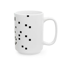 The Test Pattern Mug by Pixel Threads. Ceramic mug shown in the larger 15oz size with the print showing., view 8