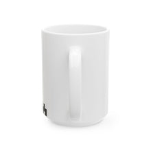 The Handshake Mug by Pixel Threads. Ceramic mug, plain side of the printed wrap., view 6