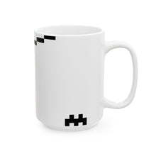 The Handshake Mug by Pixel Threads. Ceramic mug shown in the larger 15oz size with the print showing., view 8