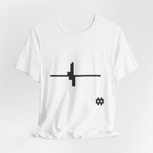 The Pulse Tee by Pixel Threads. Unisex cotton tee styled front view with the pixel pulse across the chest., view 4