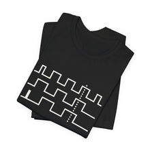 Folded black Phase Tee showing the waveform print, view 3