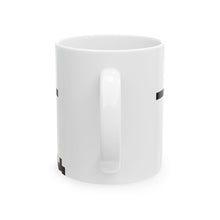 The Horizon Mug by Pixel Threads. Ceramic mug seen from the side with the handle turned away., view 3