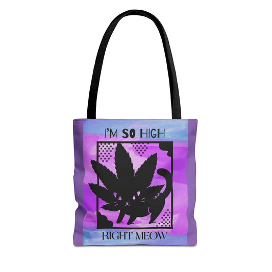 I'm So High Right Meow Tote Bag- Pawsitively Elevated