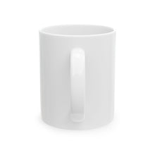The Signal Mug by Pixel Threads, white ceramic mug turned to its unprinted side with the handle facing the camera, view 2