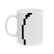 The North Mug by Pixel Threads. Ceramic mug with the handle on the right and the edge of the print showing., view 4