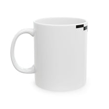 The Handshake Mug by Pixel Threads. Ceramic mug with the handle on the right and the edge of the print showing., view 4