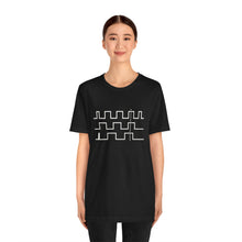 Model wearing the black Phase Tee, front view, view 5