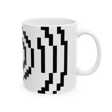 The Archive Mug by Pixel Threads. Ceramic mug with the handle on the left., view 5