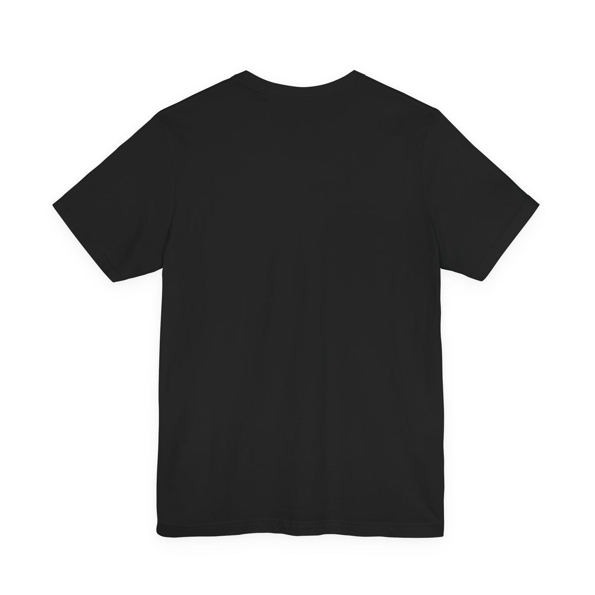 Back of the black Phase Tee, blank, alternate view