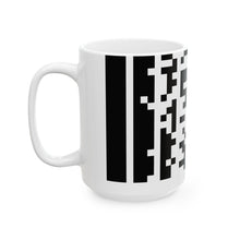 The Test Pattern Mug by Pixel Threads. Ceramic mug, angled view., view 7