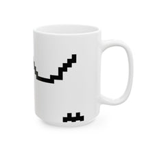 The Waveform Mug by Pixel Threads. Ceramic mug shown in the larger 15oz size with the print showing., view 8